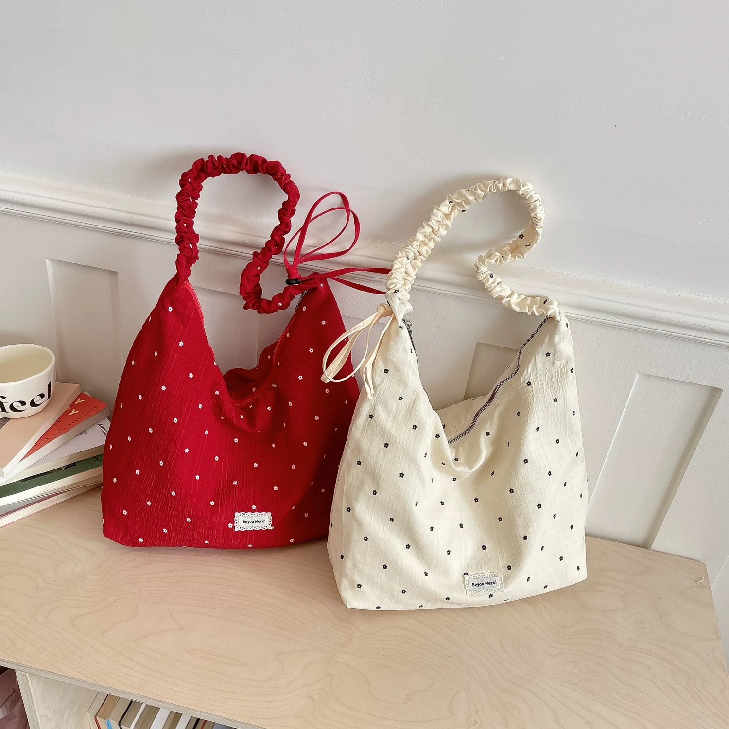 Crinkle Canvas Tote Bag with Zip photo 6
