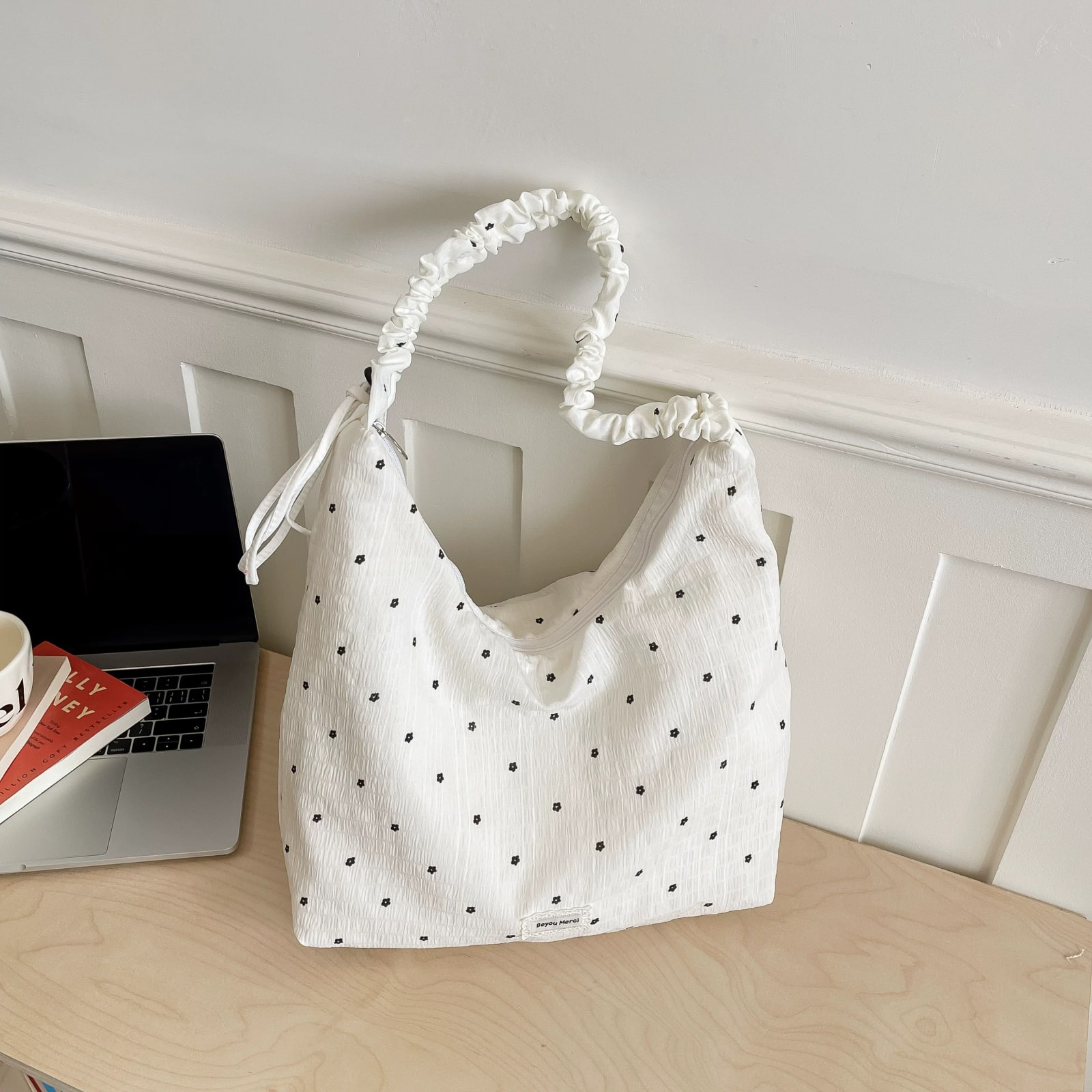 Crinkle Canvas Tote Bag with Zip — Fashion on G+ Market