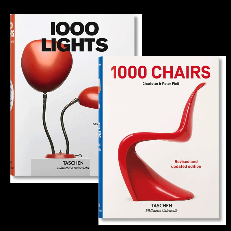 TASCHEN 1000 Chairs and 1000 Lights Book Set