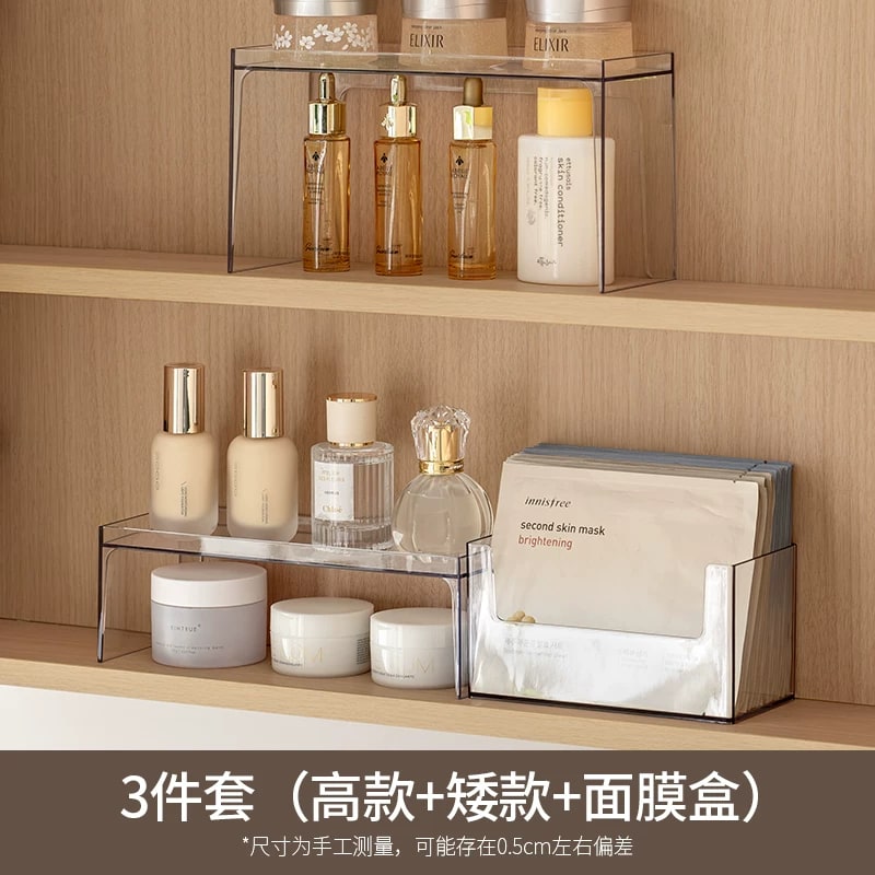 Clear Tiered Shelf Organiser for Cabinets photo 2