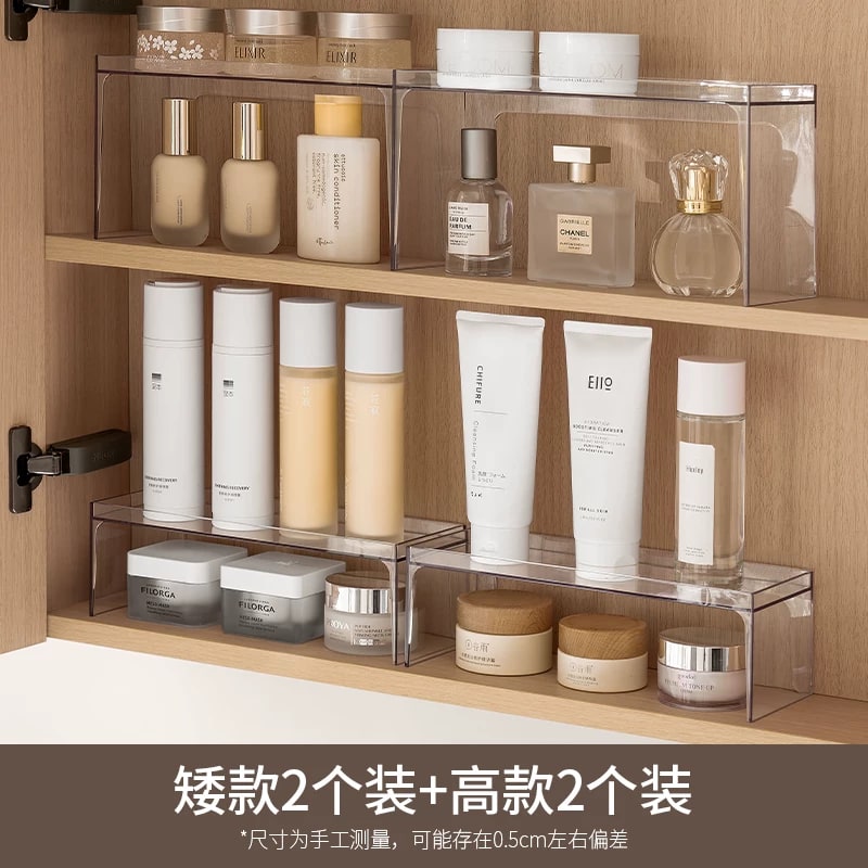 Clear Tiered Shelf Organiser for Cabinets photo 4
