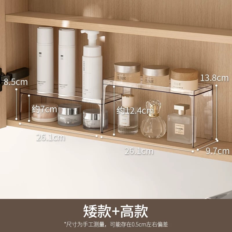 Clear Tiered Shelf Organiser for Cabinets photo 5