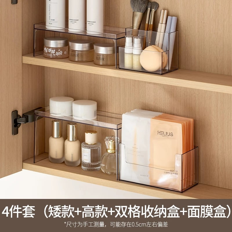 Clear Tiered Shelf Organiser for Cabinets