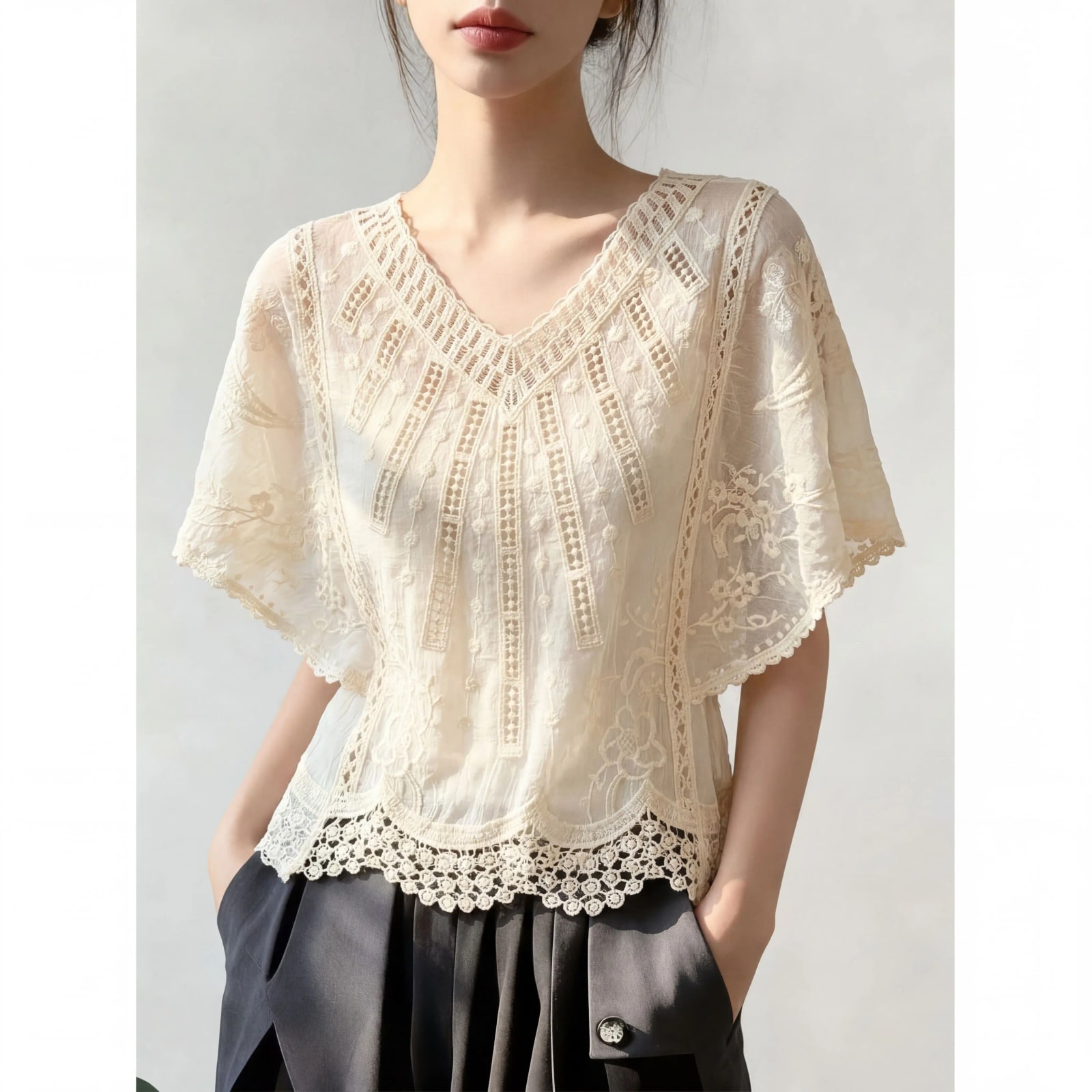 Embroidered Cutwork Lace Blouse — Fashion on G+ Market