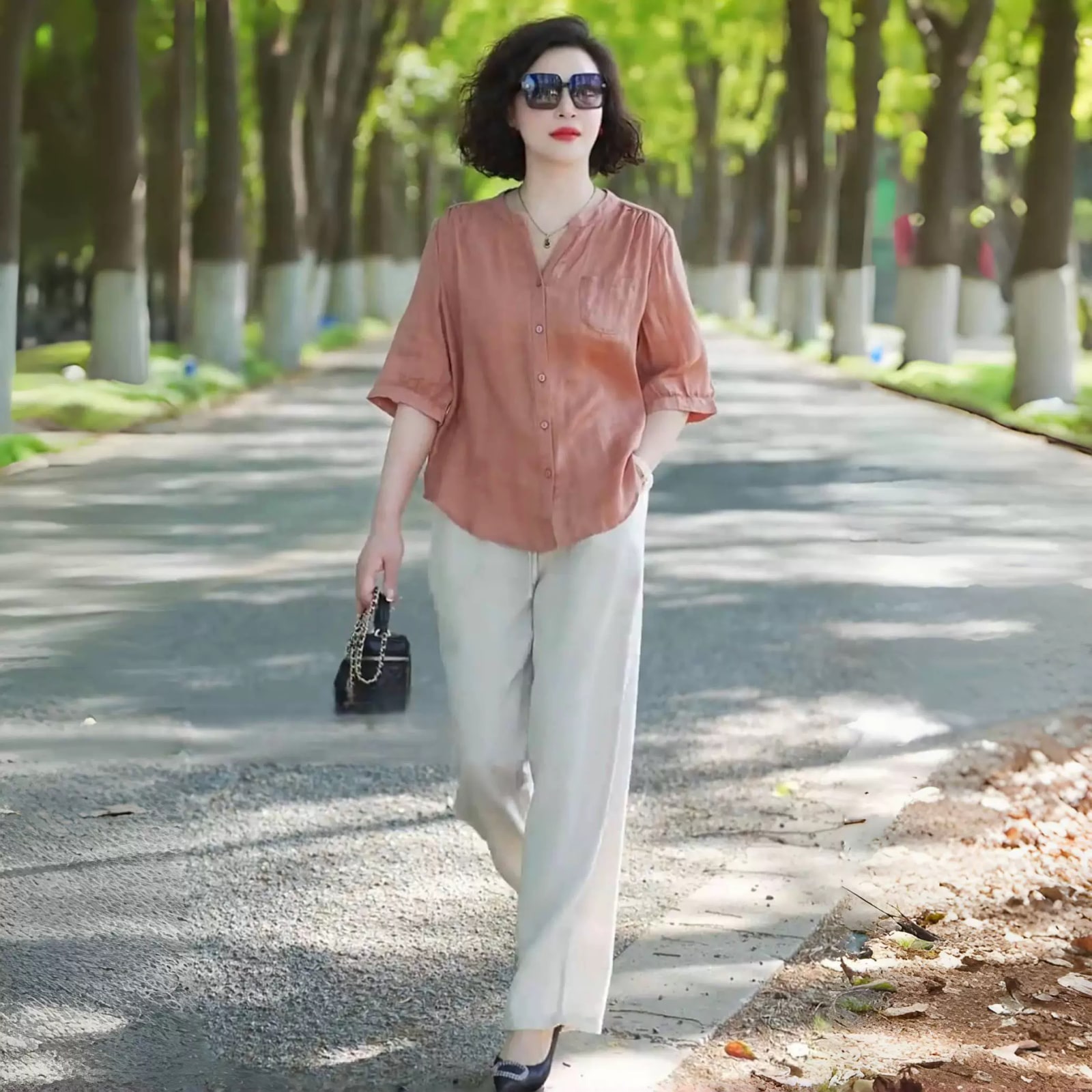 Women's Relaxed Shirt and Wide-Leg Trousers Set photo 5