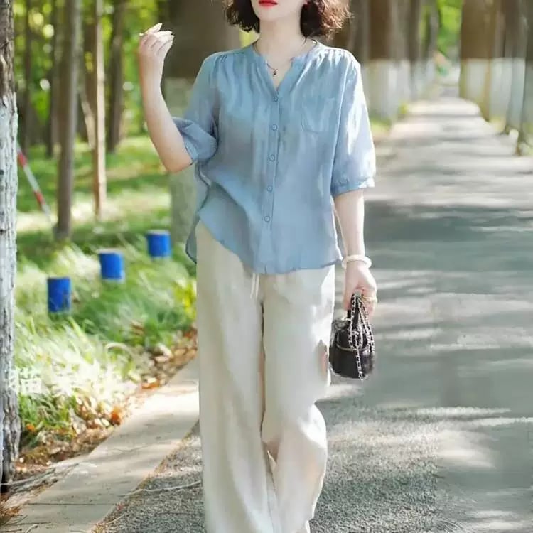 Women's Relaxed Shirt and Wide-Leg Trousers Set photo 6