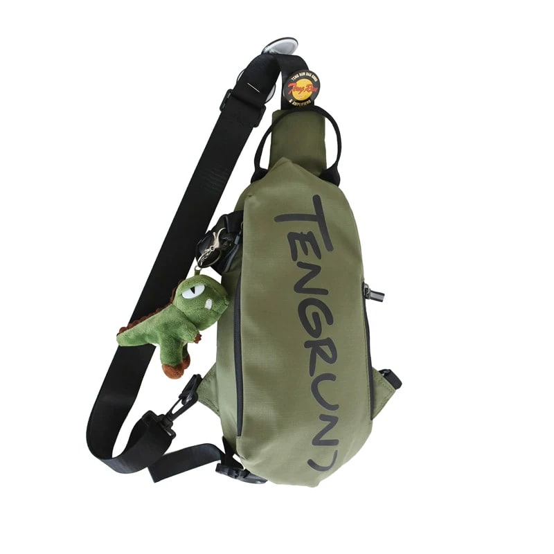 Nylon Crescent Chest Sling Bag with Charm photo 6