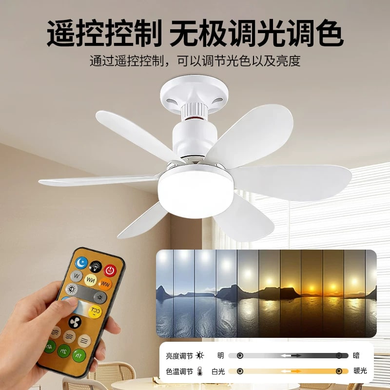 E27 Screw-In Ceiling Fan Light with Remote photo 3