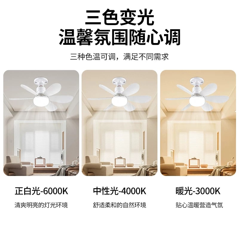 E27 Screw-In Ceiling Fan Light with Remote photo 4