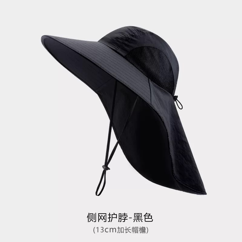 Wide-Brim Sun Hat with Neck Flap photo 6