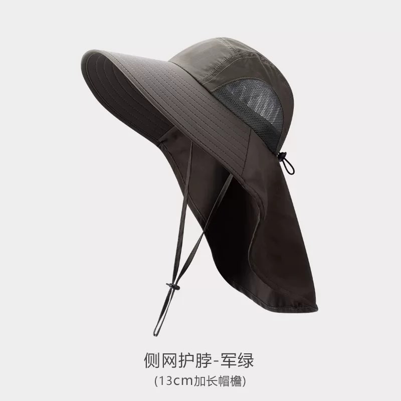 Wide-Brim Sun Hat with Neck Flap photo 2