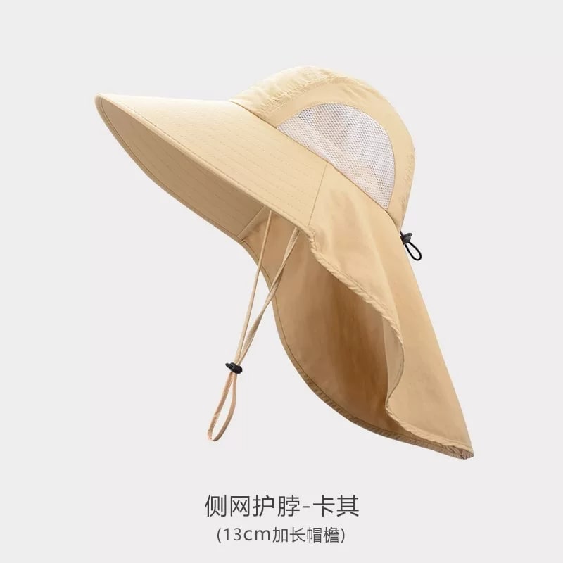 Wide-Brim Sun Hat with Neck Flap photo 3