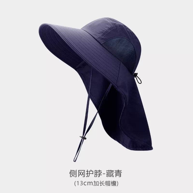 Wide-Brim Sun Hat with Neck Flap photo 5