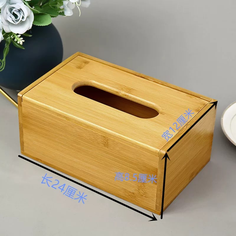 Plain Bamboo Tissue Box and Toothpick Holder photo 5
