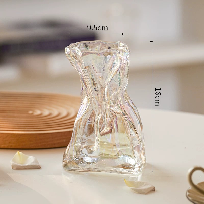 Rippled Glass Bud Vase, 16 cm photo 2