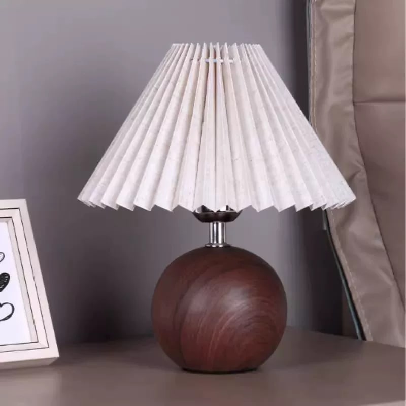 Retro Pleated-Shade Bedside Table Lamp photo 6