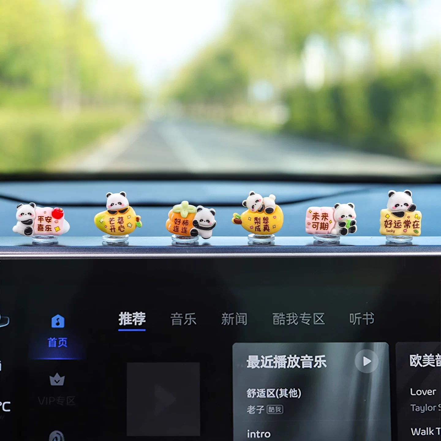 6-Piece Panda Good-Luck Ornament Set for Desks and Dashboards photo 5