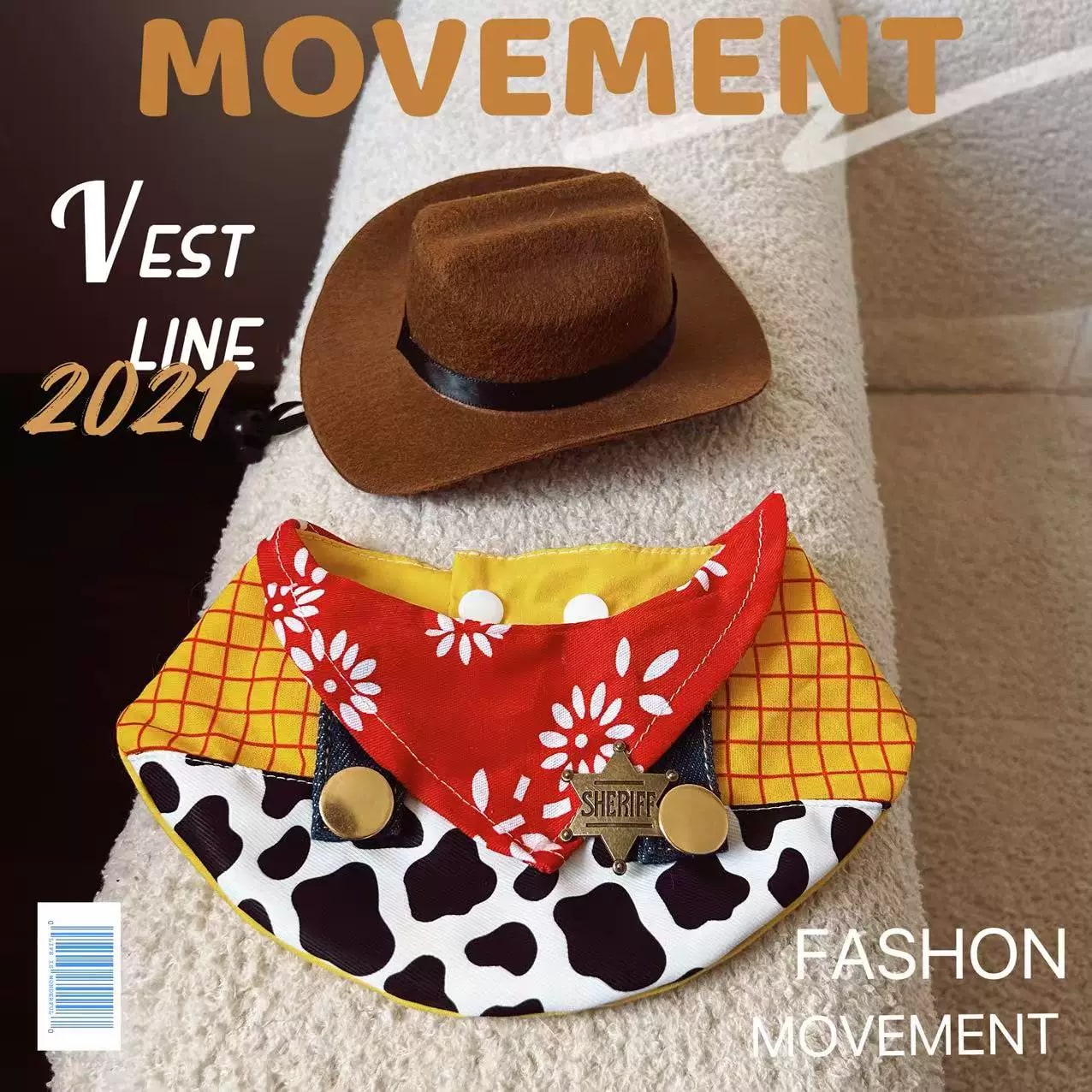 Pet Western Cowboy Hat & Bandana Costume Accessories photo 4