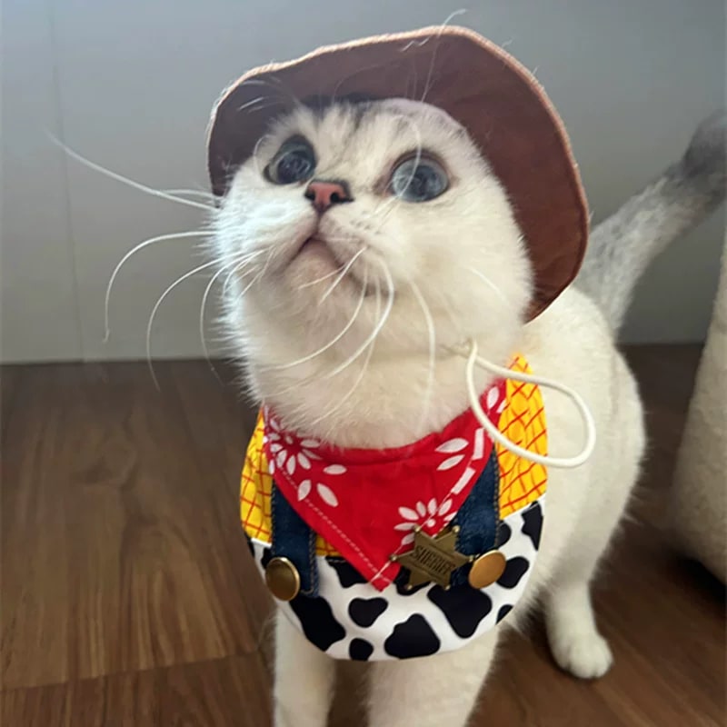 Pet Western Cowboy Hat & Bandana Costume Accessories photo 6