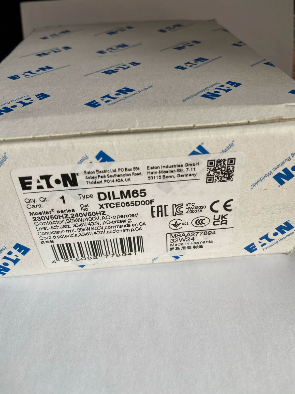 Eaton Moeller DILM65 3-Pole AC Contactor, 230 V 50 Hz — All products on G+ Market