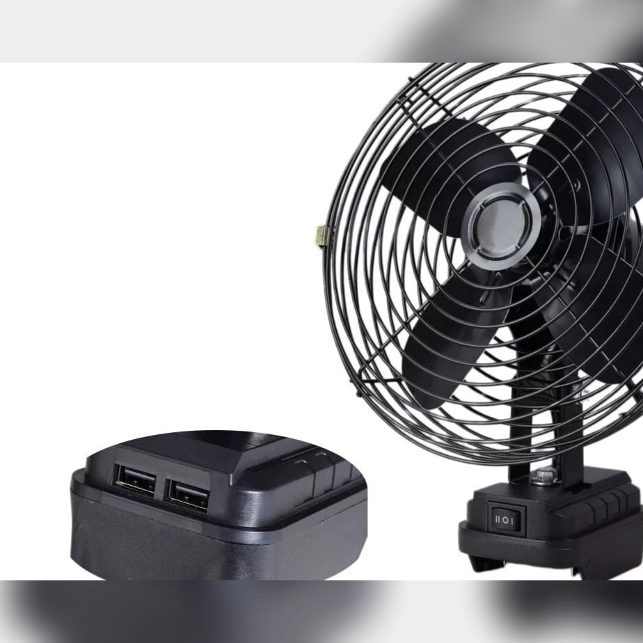 8-Inch Rechargeable Metal Outdoor Fan with Optional Dual USB Output — Electronics on G+ Market