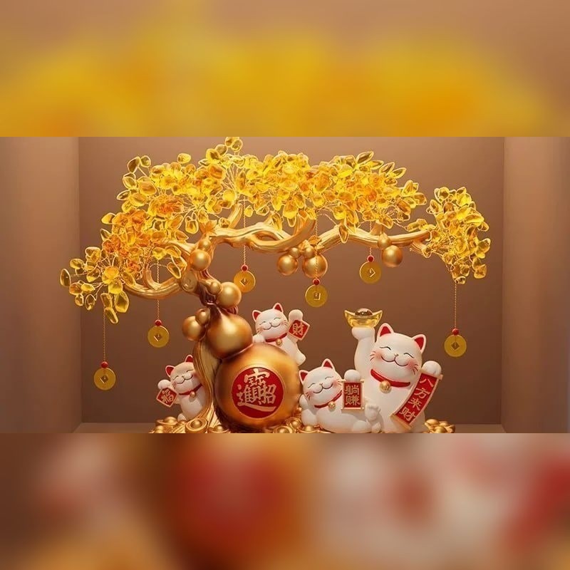Resin Money Tree and Lucky Cat Ornament Set — Home & Furniture on G+ Market