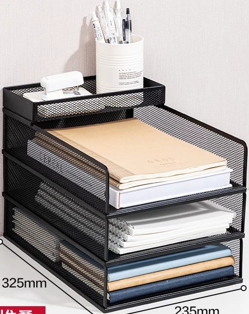 Deli Stackable Metal Mesh Desk File Rack — Home & Furniture on G+ Market