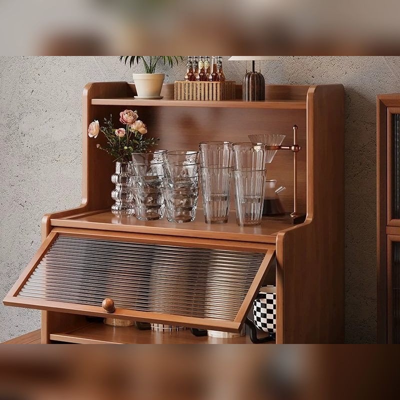 Wooden Countertop Cup Cabinet with Fluted Door — Home & Furniture on G+ Market