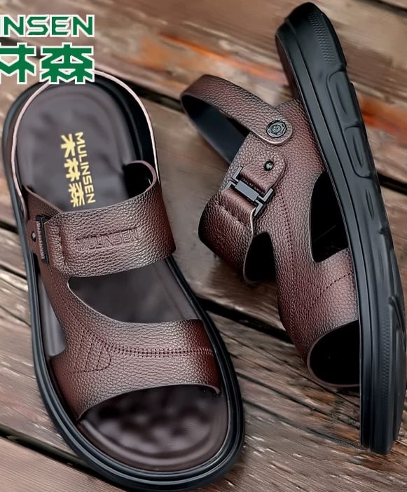 Mulinsen Men's Leather Slide Sandals — Fashion on G+ Market