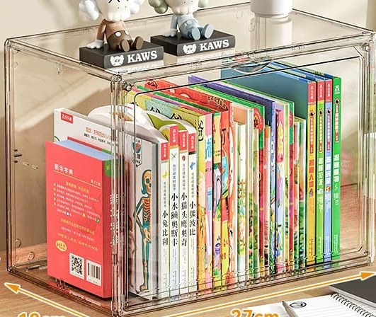 Clear Stackable Book Storage Box with Magnetic Door — Home & Furniture on G+ Market
