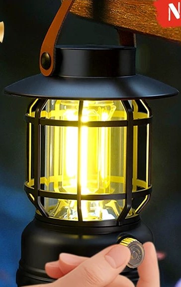 Retro Camping Lantern with Solar and USB-C Charging — All products on G+ Market