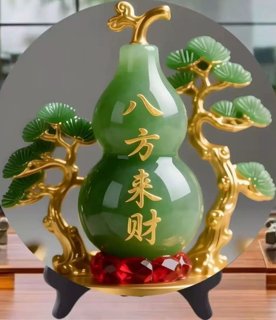 Jade-Green Gourd Display Plaque with Stand — Home & Furniture on G+ Market