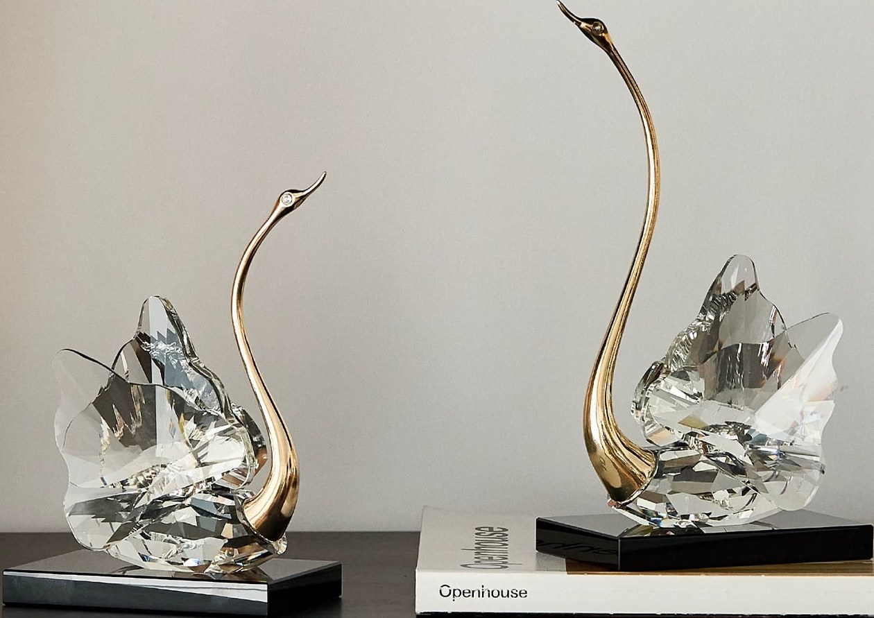 Crystal Swan Sculpture Pair — Home & Furniture on G+ Market