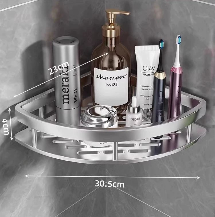 Aluminium Corner Shelf for Bathrooms, One to Three Tier — Home & Furniture on G+ Market