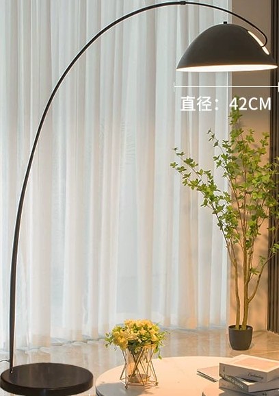 Aomao HY8801 Arc Fishing-Rod Floor Lamp with Weighted Base