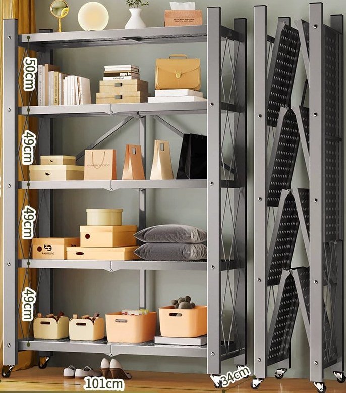 Foldable Multi-Tier Steel Storage Rack — Home & Furniture on G+ Market