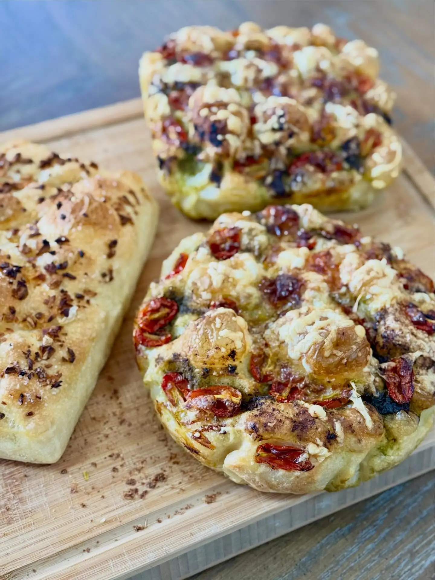 This focaccia rests cold for 48 hours. 3