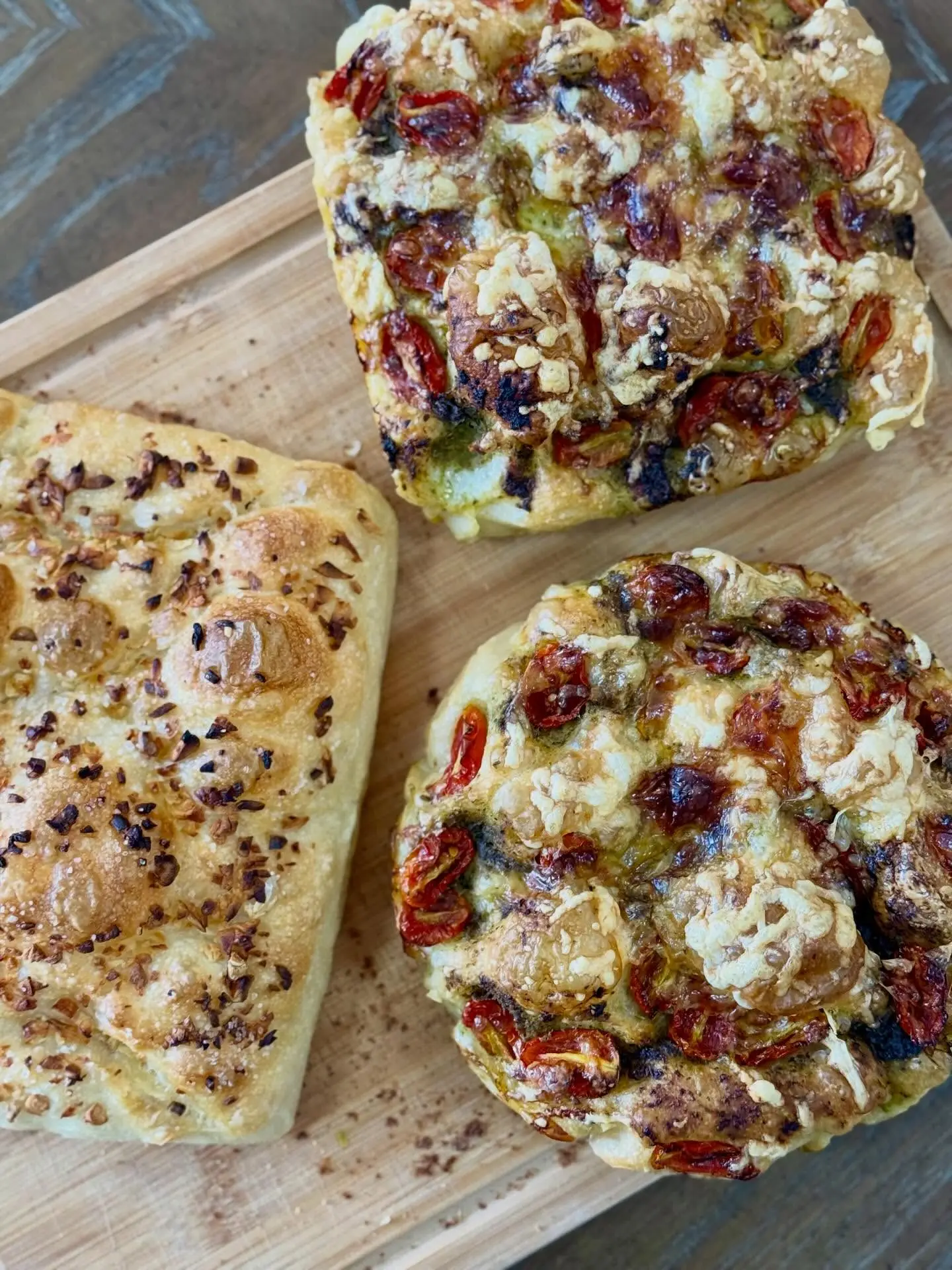 This focaccia rests cold for 48 hours. 4