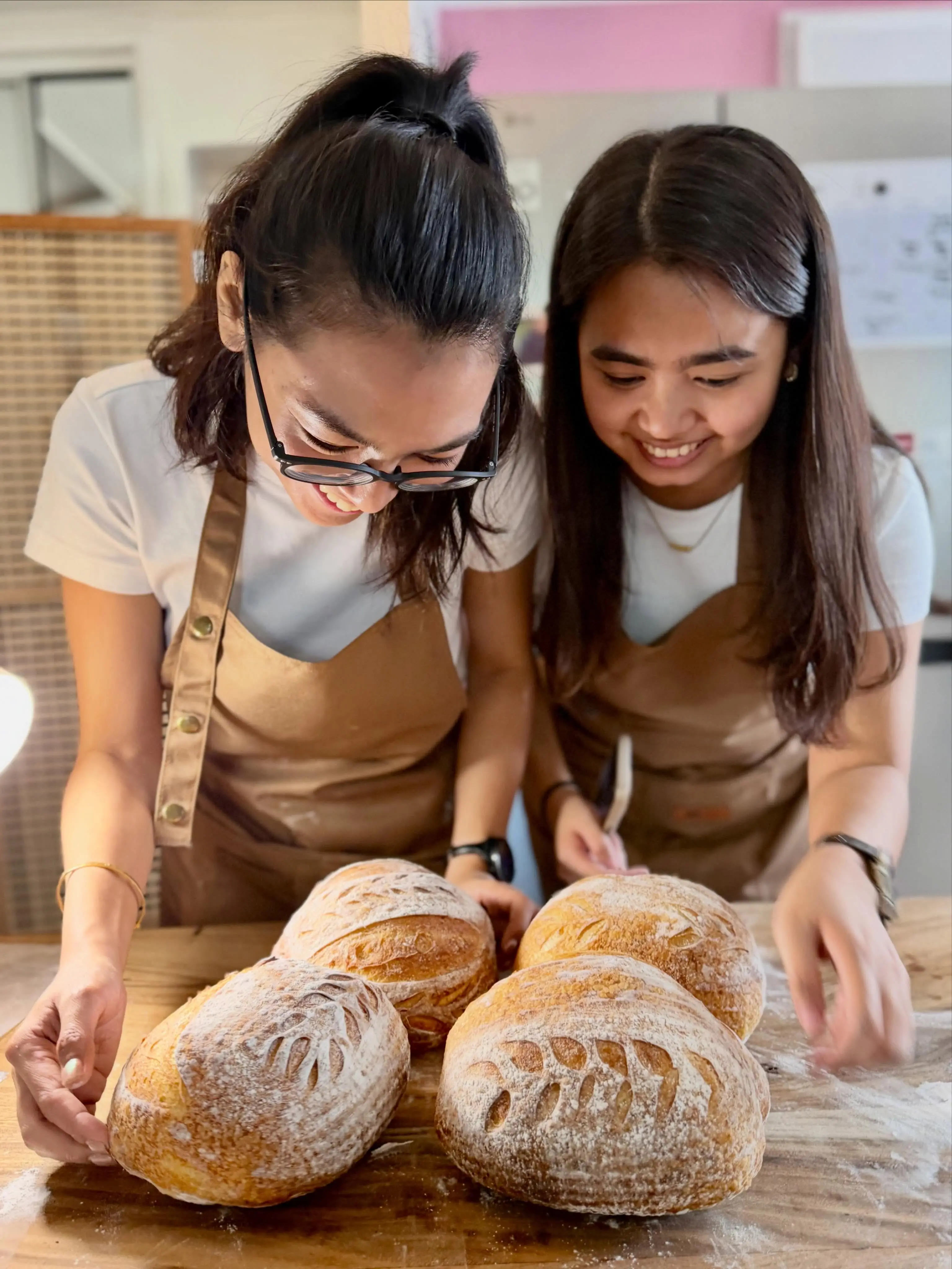 Growing up together, learning together, and now baking sourdough together. 2