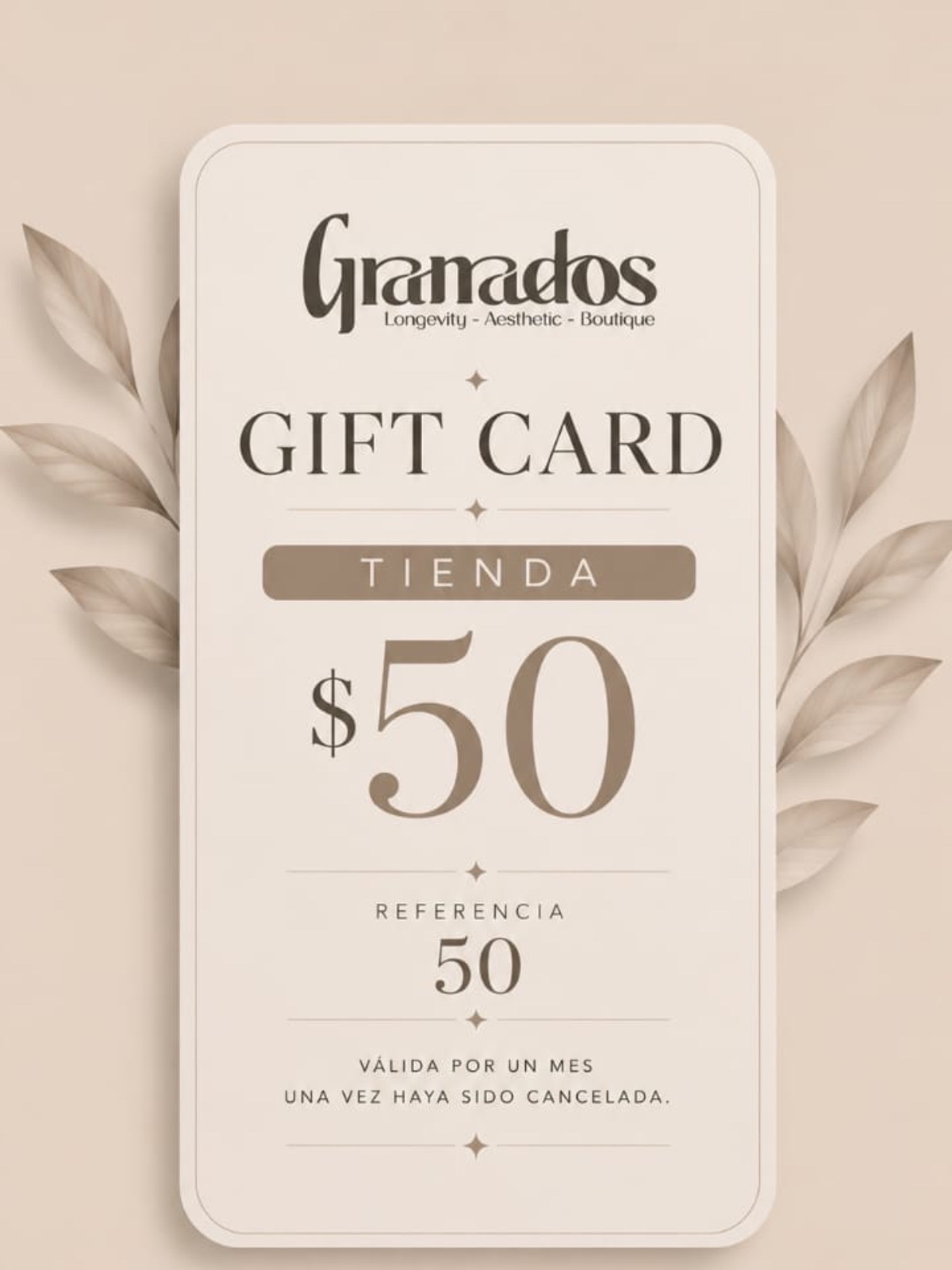Gift Card Física Tienda