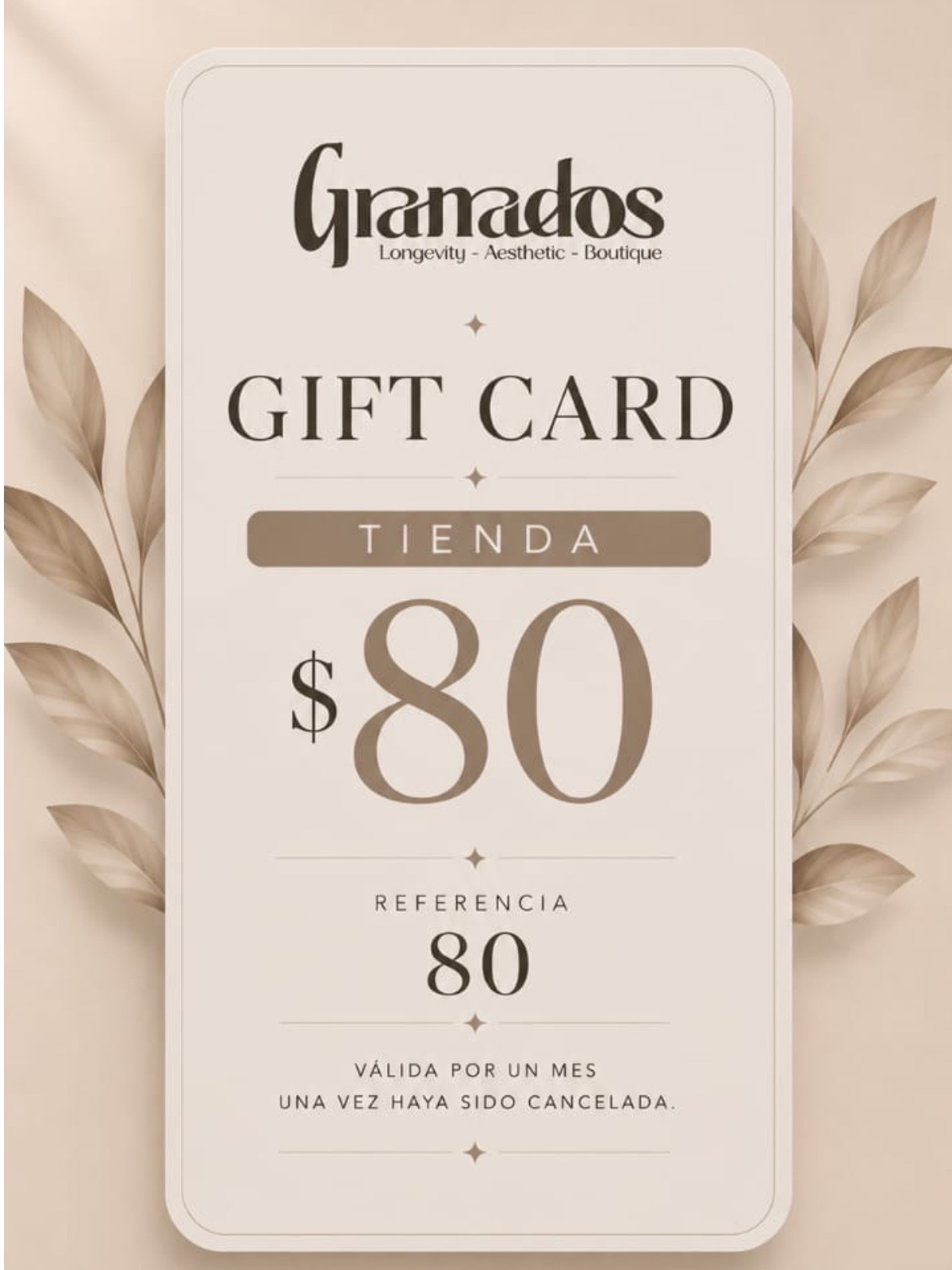 Gift Card Online Tienda