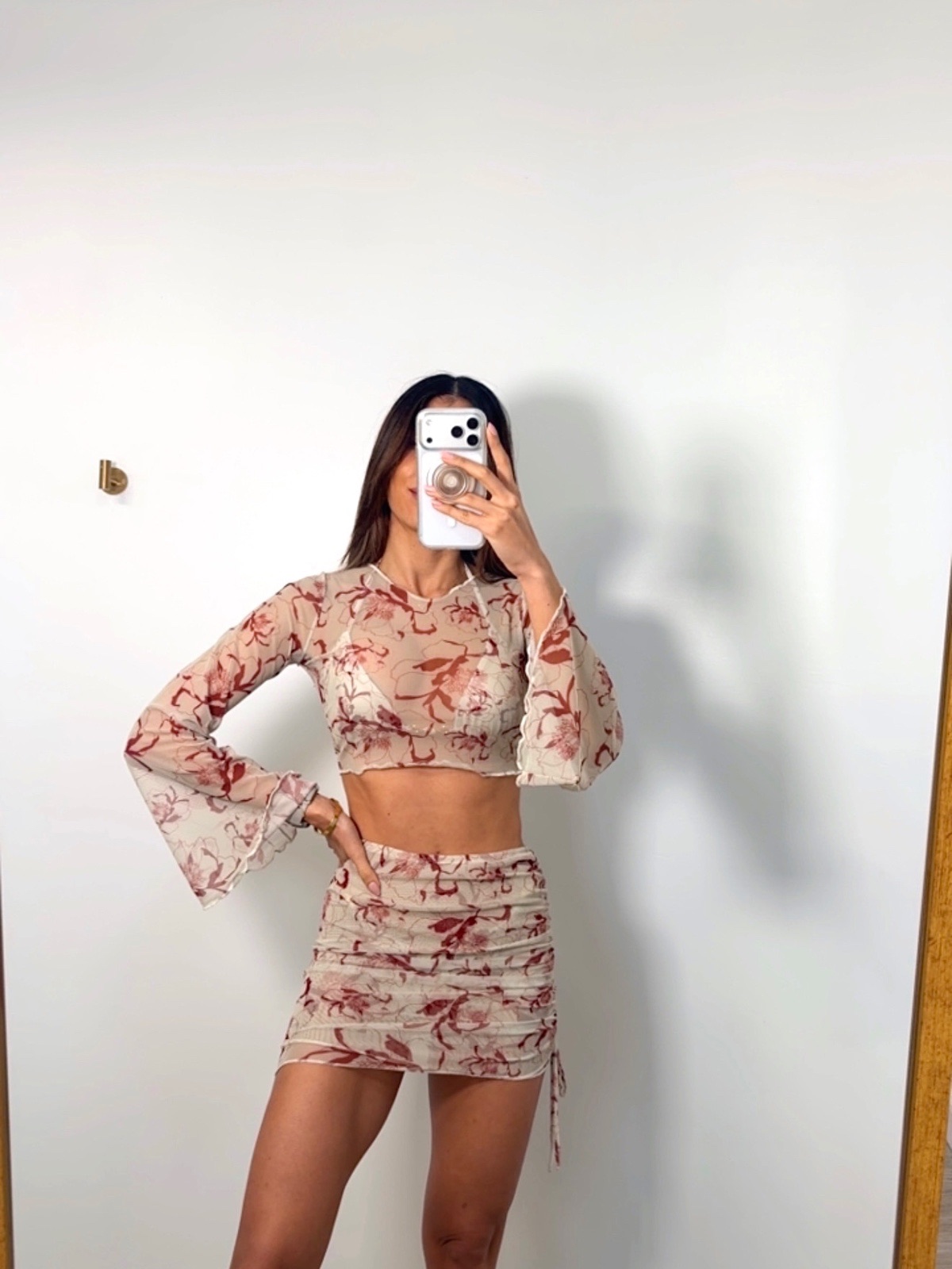 Set Falda Flor Roja - (covertdb125)