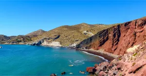Red Beach - Santorini sailing route