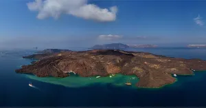 Volcano - Santorini sailing route