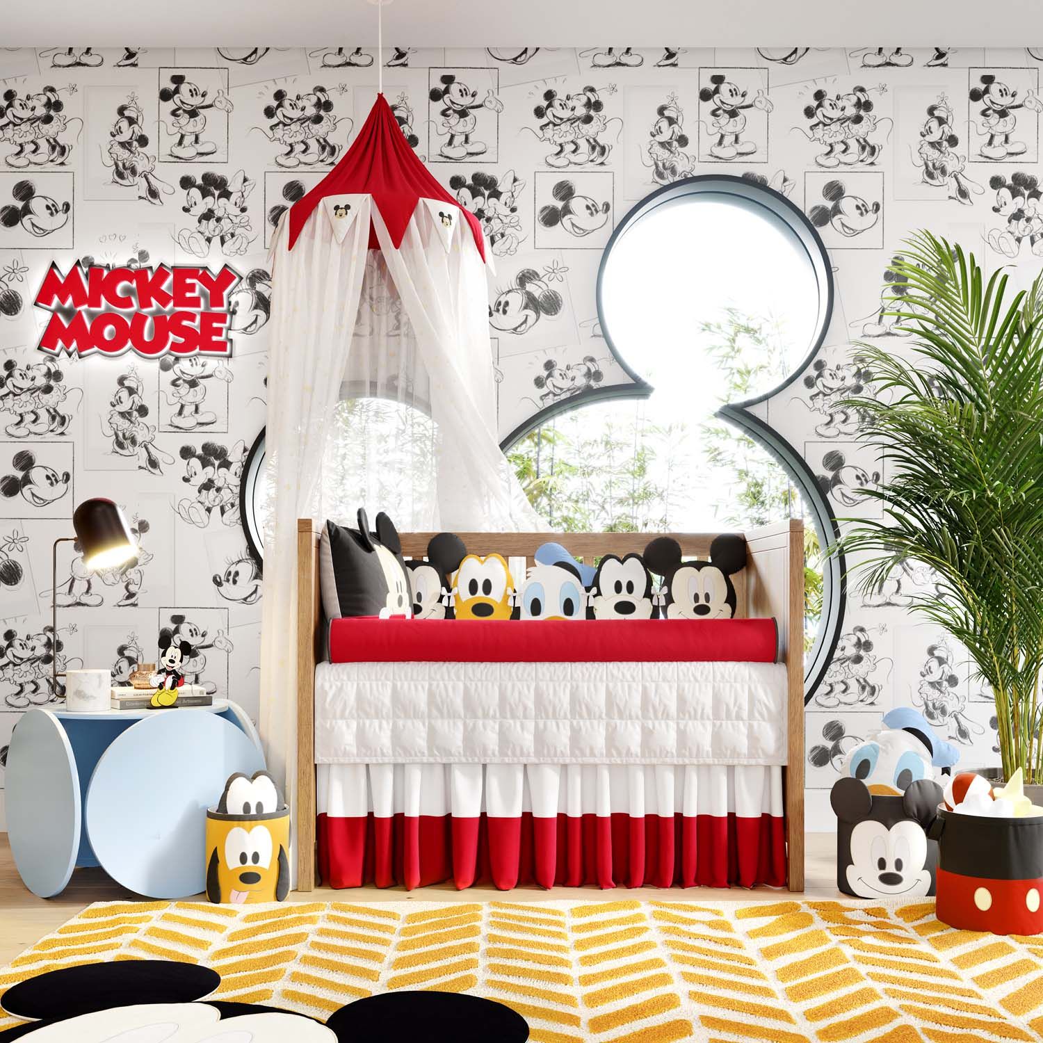Quarto de Bebê Amiguinhos Mickey Mouse 18 Peças