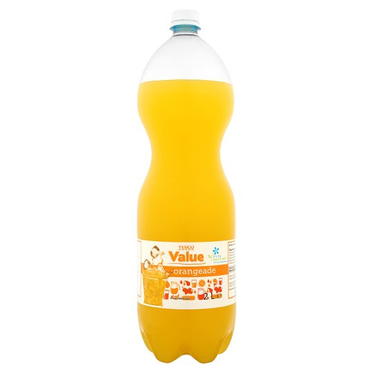 Tesco Value Orangeade narancs ízű szénsavas üdítőital édesítőszerekkel 2 L