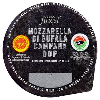 Tesco Finest Mozzarella di Bufala Campana bivalytejből készült, zsíros, lágy sajt 220 g