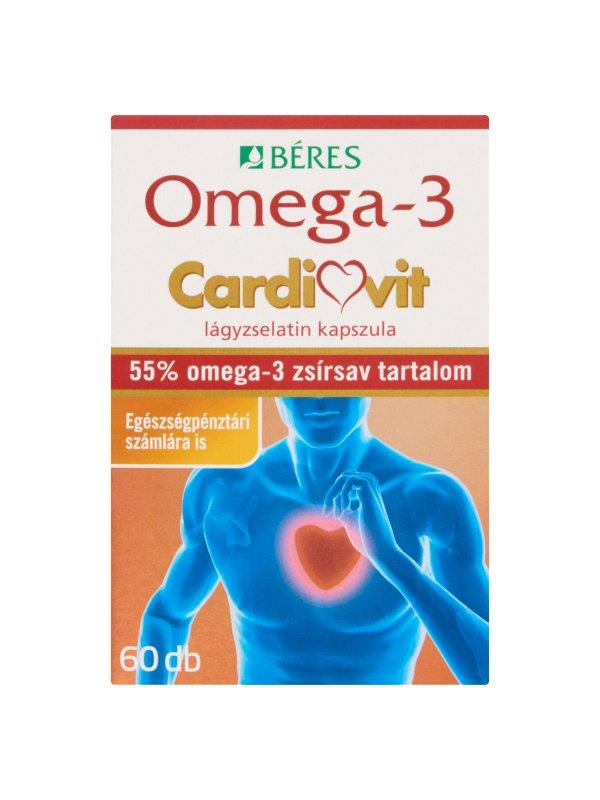 Béres Lágyzselatin kapszula Omega 3 Cardiovit, 60 db