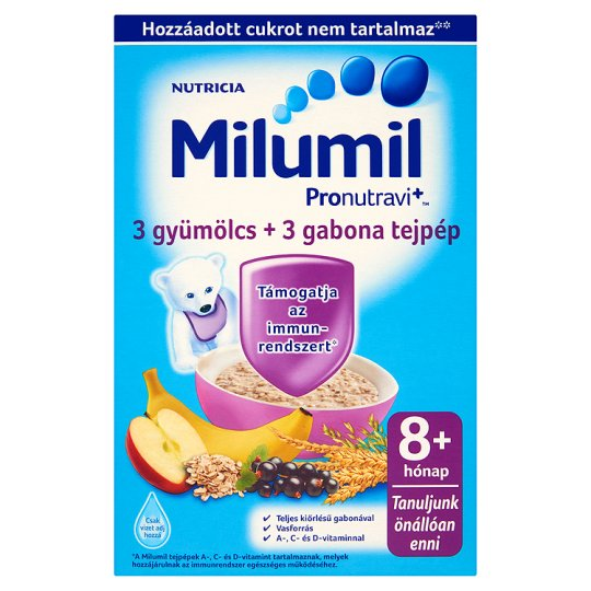 Milumil 3 gyümölcs + 3 gabona tejpép 8 hó+ 225 g
