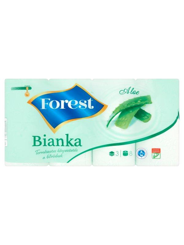 Forest Toalettpapír Bianka 8 tekercs 3 rétegű Aloe Vera, 8 db
